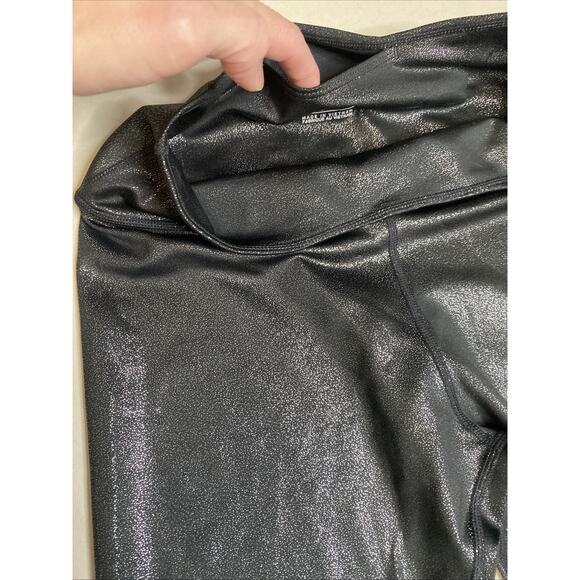 Nike Pants Womens Sz Small Black Silver Shimmer Athleisure Running Gym Leggings - Picture 5 of 10